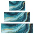thumbnail image 1 of Blue and Gold Marble Shimmer Waves Pattern Kitchen Rugs Sets Of 3,Kitchen Runner Rugs Non Skid Washable,Decorative Kitchen Floor Mats for Kitchen,Sink,Laundry,17"x30"+ 17"x47" + 17"x59", 1 of 6