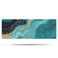 thumbnail image 1 of Blue and Gold Marble Sparkle Waves Pattern Bathroom Rugs Mat,Non Slip Microfiber Bathroom Rug,Rubber Backing,Soft Bathroom Mats for Bathroom Floor,Tub and Shower,47x17in(120x43cm), 1 of 5