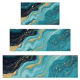 thumbnail image 1 of Blue and Gold Marble Sparkle Waves Pattern Kitchen Rugs Sets Of 3,Kitchen Runner Rugs Non Skid Washable,Decorative Kitchen Floor Mats for Kitchen,Sink,Laundry,17"x30"+ 17"x47" + 17"x59", 1 of 6
