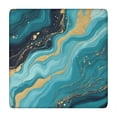 thumbnail image 1 of Blue and Gold Marble Sparkle Waves Pattern Square Fitted Tablecloth with Elastic Edge,Square Table Cover,Washable Elastic Table Cover for Home Kitchen Party Decor 34"x34", 1 of 6