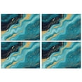 thumbnail image 1 of Blue and Gold Marble Sparkle Waves Pattern Summer Placemats Table Placemats Set Of 4-Linen Kitchen Washable Placemats Table Mats 11.8"x17.7" Non-Slip Heat Resistant, 1 of 6