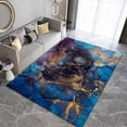 thumbnail image 1 of Blue Gold Marble Texture Area Rug, Retro Abstract Luxury Bedroom Carpet, Large Rugs Non-slip Soft Comfortable For Living Room Bedroom Office Study Boy Girl Room Decor 5 x 7ft, 1 of 6