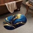 thumbnail image 1 of Blue and Gold Marble Texture Super Absorbent Quick-Drying Bathroom Mat Rug, Rubber Non-Slip Bottoms, Easy to Clean,Ultra Thin Bathroom Rugs Fit Under Door and Bathtub(20×31Inch), 1 of 6