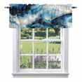 thumbnail image 1 of Blue Gold Marble Valance Curtain Luxury Gorgeous Ocean Abstract Window Valances Rod Pocket Short Curtains Window Treatments for Kitchen Bedroom Bathroom Laundry 60" x 18", 1 of 9