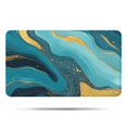 thumbnail image 1 of Blue and Gold Marble Wave Art Pattern Bathroom Rugs Mat,Non Slip Microfiber Bathroom Rug,Rubber Backing,Soft Bathroom Mats for Bathroom Floor,Tub and Shower,17x30in(43x75cm), 1 of 5