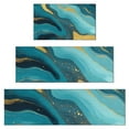 thumbnail image 1 of Blue and Gold Marble Wave Art Pattern Kitchen Rugs Sets Of 3,Kitchen Runner Rugs Non Skid Washable,Decorative Kitchen Floor Mats for Kitchen,Sink,Laundry,17"x30"+ 17"x47" + 17"x59", 1 of 6