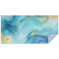 thumbnail image 1 of Blue and Gold Marble Wavy Veins Pattern Rectangle Tablecloth 60"x120",Waterproof Polyester Rectangle Table Cloth, Wipeable Spillproof Polyester Tablecloth for Dining, Camping, Indoor and Outdoor, 1 of 6