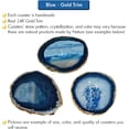 thumbnail image 1 of Blue Gold Rimmed Agate Stone Coasters - Set of 4, Polished Geode Drink Mats for Dining & Coffee Table & Kitchen, 1 of 6