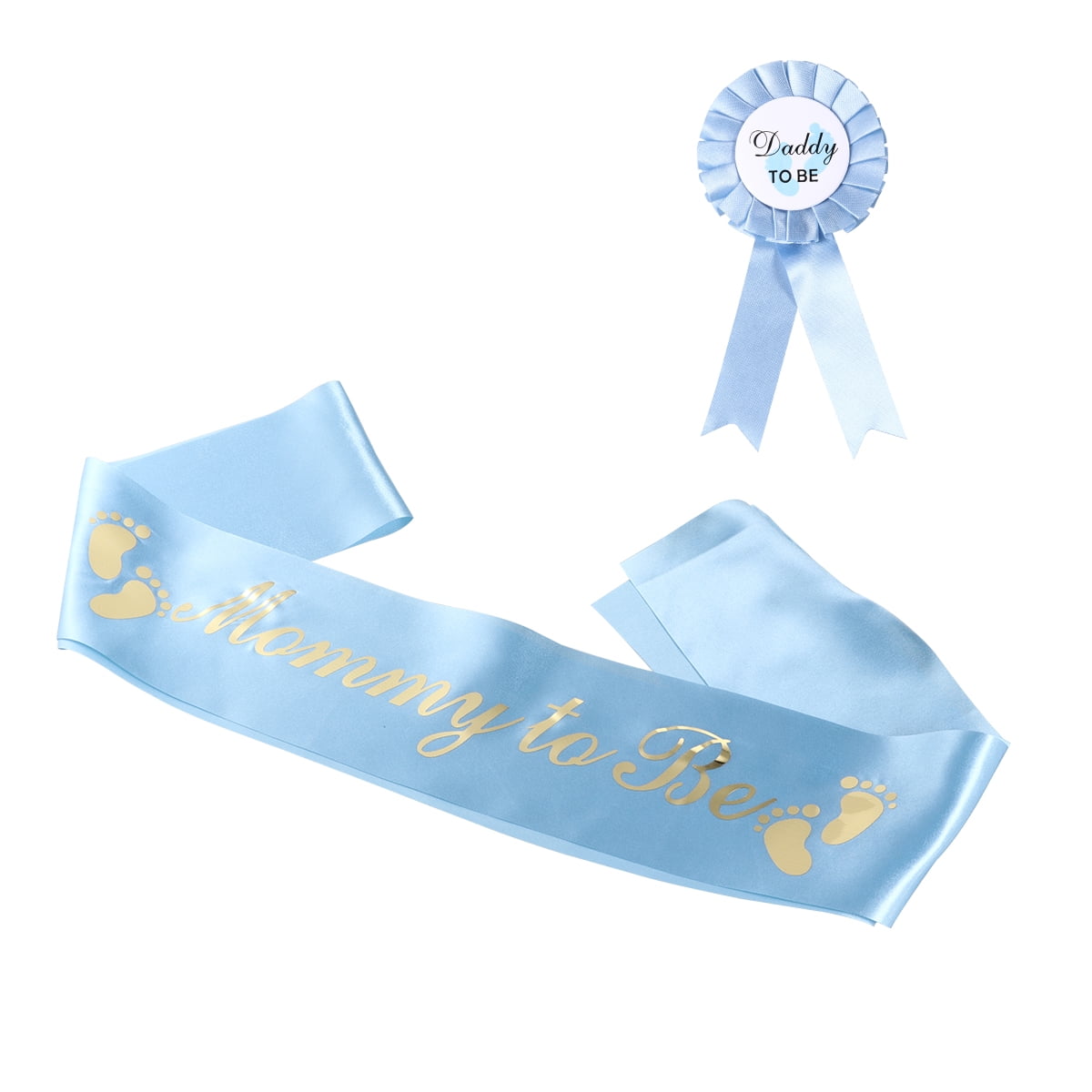 Blue Gold Stamping Sash and Breastpin Set Decoration Letter Printing