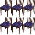 thumbnail image 1 of Blue Gold Sun Moon Pattern Seat Covers for Dining Room Chairs Set Of 4,Stretch Printed Washable Chair Seat Cover with Elastic Ties and Button,Removable Waterproof Couch Cushion Covers, 1 of 6