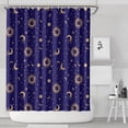 thumbnail image 1 of Blue Gold Sun Moon Pattern Shower Curtain 72"x84" ,Bathroom Decorative Shower Curtains Set with 12 Hooks,Modern Waterproof Washable Shower Curtain, 1 of 6