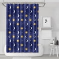 thumbnail image 1 of Blue Gold Sun Moon Star Pattern Shower Curtain 72"x72" ,Bathroom Decorative Shower Curtains Set with 12 Hooks,Modern Waterproof Washable Shower Curtain, 1 of 6