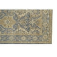 thumbnail image 1 of Blue Gold & Tan Wool Floral Hand Knotted Stain Resistant Rectangle Area Rug with Fringe, 1 of 1