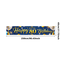 Blue Gold Themed Happy 80 Birthday Banner Backdrop Party Decoration for Birthday Party Celebrations Photography Props Photo Backgrounds Decor Elements