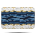 thumbnail image 1 of Blue Gold Wave Marble Pattern Bathroom Rugs Mat,Non Slip Microfiber Bathroom Rug,Rubber Backing,Soft Bathroom Mats for Bathroom Floor,Tub and Shower,17x27in(43x68cm), 1 of 5