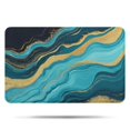 thumbnail image 1 of Blue Gold Wave Marble Pattern Bathroom Rugs Mat,Non Slip Microfiber Bathroom Rug,Rubber Backing,Soft Bathroom Mats for Bathroom Floor,Tub and Shower,17x27in(43x68cm), 1 of 5