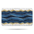 thumbnail image 1 of Blue Gold Wave Marble Pattern Bathroom Rugs Mat,Non Slip Microfiber Bathroom Rug,Rubber Backing,Soft Bathroom Mats for Bathroom Floor,Tub and Shower,17x30in(43x75cm), 1 of 5