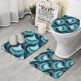 thumbnail image 1 of Blue Gold Wave Marble Pattern Bathroom Rugs Sets 3 Piece,Toilet Cover Set,Absorbent Non Slip Bathroom Mats Sets with U-Shaped Contour Rug Toilet Rug Set, 1 of 5