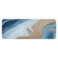 thumbnail image 1 of Blue Gold Wave Marble Pattern Kitchen Rug Mat,Kitchen Runner Rugs Non Skid Washable,Decorative Kitchen Floor Mats for Kitchen,Sink,Laundry,17"x47.2", 1 of 7