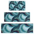 thumbnail image 1 of Blue Gold Wave Marble Pattern Kitchen Rugs Sets Of 3,Kitchen Runner Rugs Non Skid Washable,Decorative Kitchen Floor Mats for Kitchen,Sink,Laundry,17"x30"+ 17"x47" + 17"x59", 1 of 6