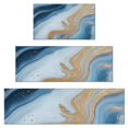 thumbnail image 1 of Blue Gold Wave Marble Pattern Kitchen Rugs Sets Of 3,Kitchen Runner Rugs Non Skid Washable,Decorative Kitchen Floor Mats for Kitchen,Sink,Laundry,17"x30"+ 17"x47" + 17"x59", 1 of 6