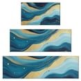thumbnail image 1 of Blue Gold Wave Marble Pattern Kitchen Rugs Sets Of 3,Kitchen Runner Rugs Non Skid Washable,Decorative Kitchen Floor Mats for Kitchen,Sink,Laundry,17"x30"+ 17"x47" + 17"x59", 1 of 6