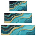 thumbnail image 1 of Blue Gold Wave Marble Pattern Kitchen Rugs Sets Of 3,Kitchen Runner Rugs Non Skid Washable,Decorative Kitchen Floor Mats for Kitchen,Sink,Laundry,17"x30"+ 17"x47" + 17"x59", 1 of 6