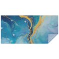 thumbnail image 1 of Blue Gold Wave Marble Pattern Rectangle Tablecloth 60"x120",Waterproof Polyester Rectangle Table Cloth, Wipeable Spillproof Polyester Tablecloth for Dining, Camping, Indoor and Outdoor, 1 of 6