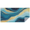 thumbnail image 1 of Blue Gold Wave Marble Pattern Rectangle Tablecloth 60"x120",Waterproof Polyester Rectangle Table Cloth, Wipeable Spillproof Polyester Tablecloth for Dining, Camping, Indoor and Outdoor, 1 of 6