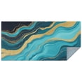 thumbnail image 1 of Blue Gold Wave Marble Pattern Rectangle Tablecloth 60"x120",Waterproof Polyester Rectangle Table Cloth, Wipeable Spillproof Polyester Tablecloth for Dining, Camping, Indoor and Outdoor, 1 of 6