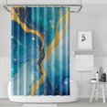 thumbnail image 1 of Blue Gold Wave Marble Pattern Shower Curtain 72"x72" ,Bathroom Decorative Shower Curtains Set with 12 Hooks,Modern Waterproof Washable Shower Curtain, 1 of 6