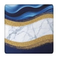 thumbnail image 1 of Blue Gold Wave Marble Pattern Square Fitted Tablecloth with Elastic Edge,Square Table Cover,Washable Elastic Table Cover for Home Kitchen Party Decor 34"x34", 1 of 6