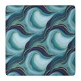 thumbnail image 1 of Blue Gold Wave Marble Pattern Square Fitted Tablecloth with Elastic Edge,Square Table Cover,Washable Elastic Table Cover for Home Kitchen Party Decor 36"x36", 1 of 6