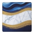 thumbnail image 1 of Blue Gold Wave Marble Pattern Square Fitted Tablecloth with Elastic Edge,Square Table Cover,Washable Elastic Table Cover for Home Kitchen Party Decor 36"x36", 1 of 6
