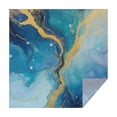 thumbnail image 1 of Blue Gold Wave Marble Pattern Square Tablecloth,Waterproof Square Table Cover,Wipeable Spillproof Washable Table Cover for Home Kitchen Party Decor 42"X42"(107x107cm), 1 of 6