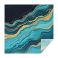 thumbnail image 1 of Blue Gold Wave Marble Pattern Square Tablecloth,Waterproof Square Table Cover,Wipeable Spillproof Washable Table Cover for Home Kitchen Party Decor 60"x60"(152x152cm), 1 of 6
