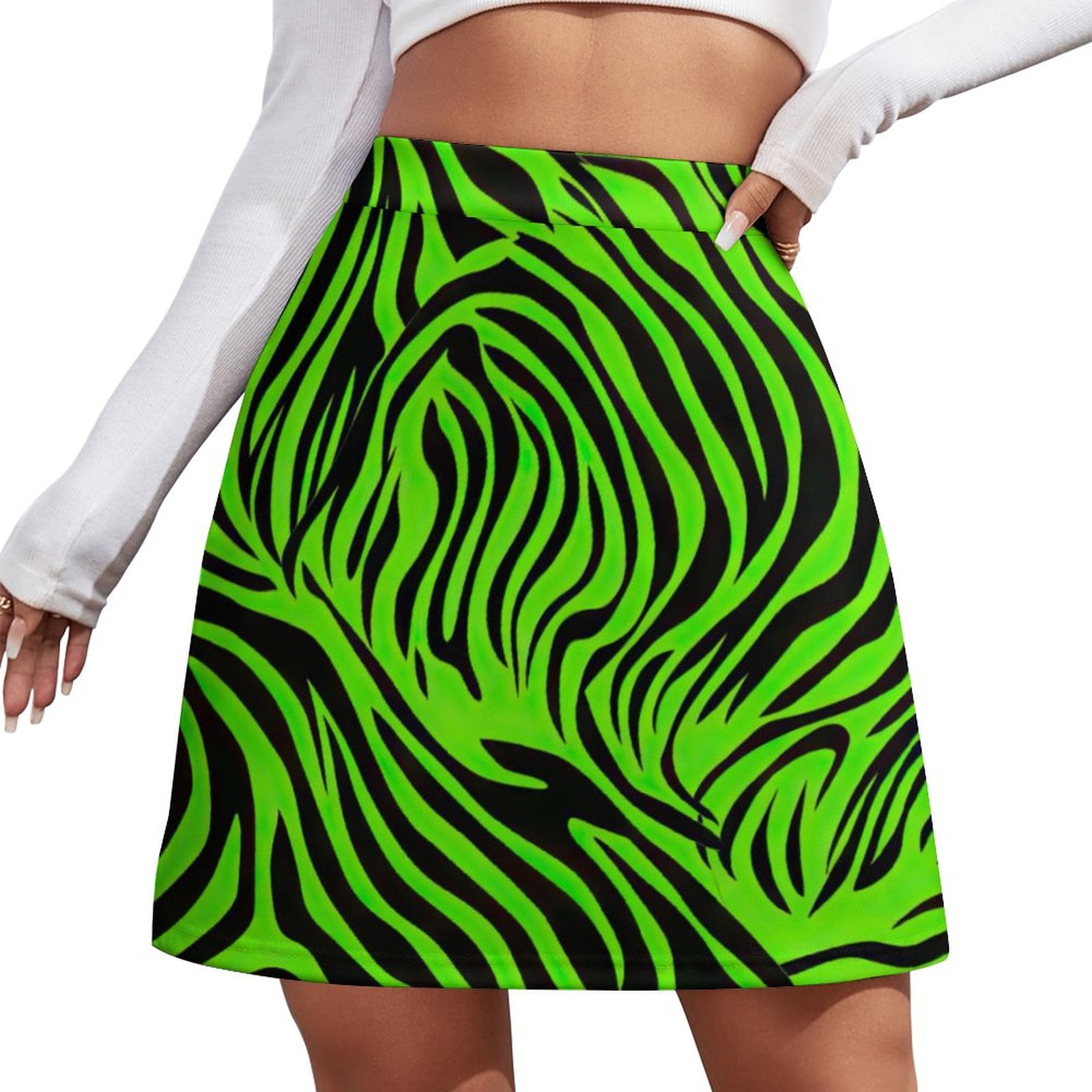 Blue Gold Zebra Skirt Animal Print Korean Fashion Casual Skirts Ladies ...
