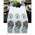 thumbnail image 1 of Blue Golden Flower Abstract Table Runner Wedding Decor Dining Table Runner Kitchen Coffee Table Decor Placemat, 1 of 6