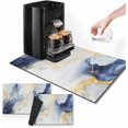 thumbnail image 1 of Blue Golden Marble Coffee Mat for Countertops, Gold Teal Modern Dish Drying Mat 2 Pcs for Kitchen Coffee Bar Accessories Fit Under Coffee Maker Espresso Machine Dish Rack Hide Stain Rubber, 1 of 6