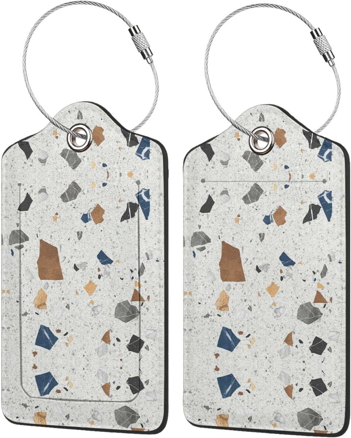 Blue Golden Marble Luggage Tag for Suitcase,2PCS Cute Unique Travel Baggage Bag Tags Suitcase