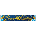 thumbnail image 1 of Blue Golden Themed Happy 40th Birthday Banner Background Backdrop Party Supplies Birthday Decoration Photography Props Balloon Star Party Decorations, 1 of 1