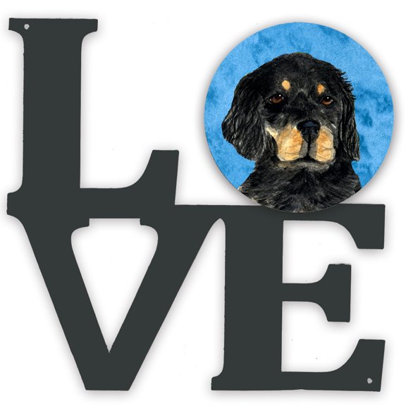 Blue Gordon Setter Metal Wall Artwork LOVE