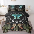 thumbnail image 1 of Blue Gothic Moth Twin Comforter Set 7-Piece, Bohemian Trippy Mushroom Bedding Comforter Sets Moon Phase Bed in a Bag Dragonfly Butterfly Bedding Set, Psychedelic Galaxy Glitter Stars Bed Sheets Set, 1 of 4