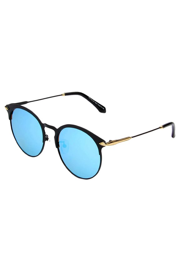 Blue Gradient Lens Metal Frame Sunglasses - UV Protection Fresh Outdoor & Daily Eyewear