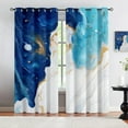 thumbnail image 1 of Blue Gradient Marble Blackout Curtains For Bedroom, Abstract Water Texture Print Window Drapes, Thermal Insulated Window Curtain Home Decor For Living Room 52"W x 96"L (Pack of 2), 1 of 6