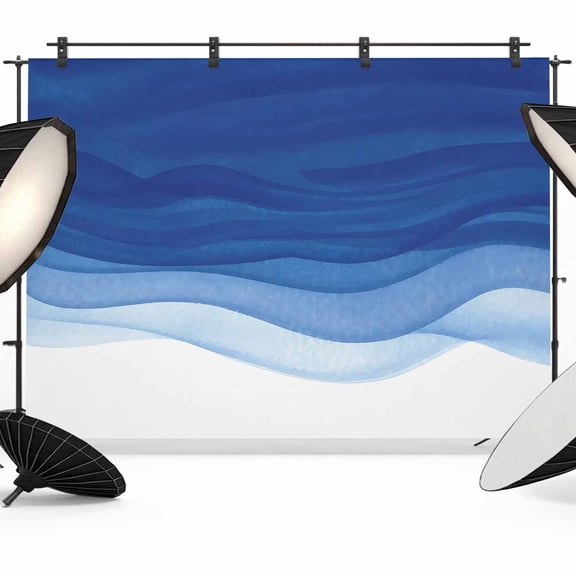 Blue Gradient Photography Backdrop 7x5FT, Watercolor Abstract Dark Blue Gradient Water Ripples Photo Backdrops, Background for Photography Studio Photo Studio Background, Back Drop for Photoshoot