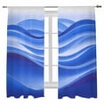 thumbnail image 1 of Blue Gradient Sheer Curtains 63 inches Long, Fluid Wave Art Abstract Modern V Light Filtering Sheer Window Curtains Rod Pocket Voile Drapes for Bedroom Living Room, 52"W x 63"L 2 Panels, 1 of 7
