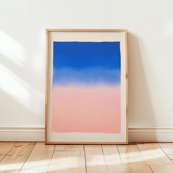 Blue Gradient Wall Art Serene Calming Home Decor