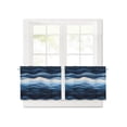Blue Gradient Water Ripple Short Blackout Curtains 24 Inch Long ...