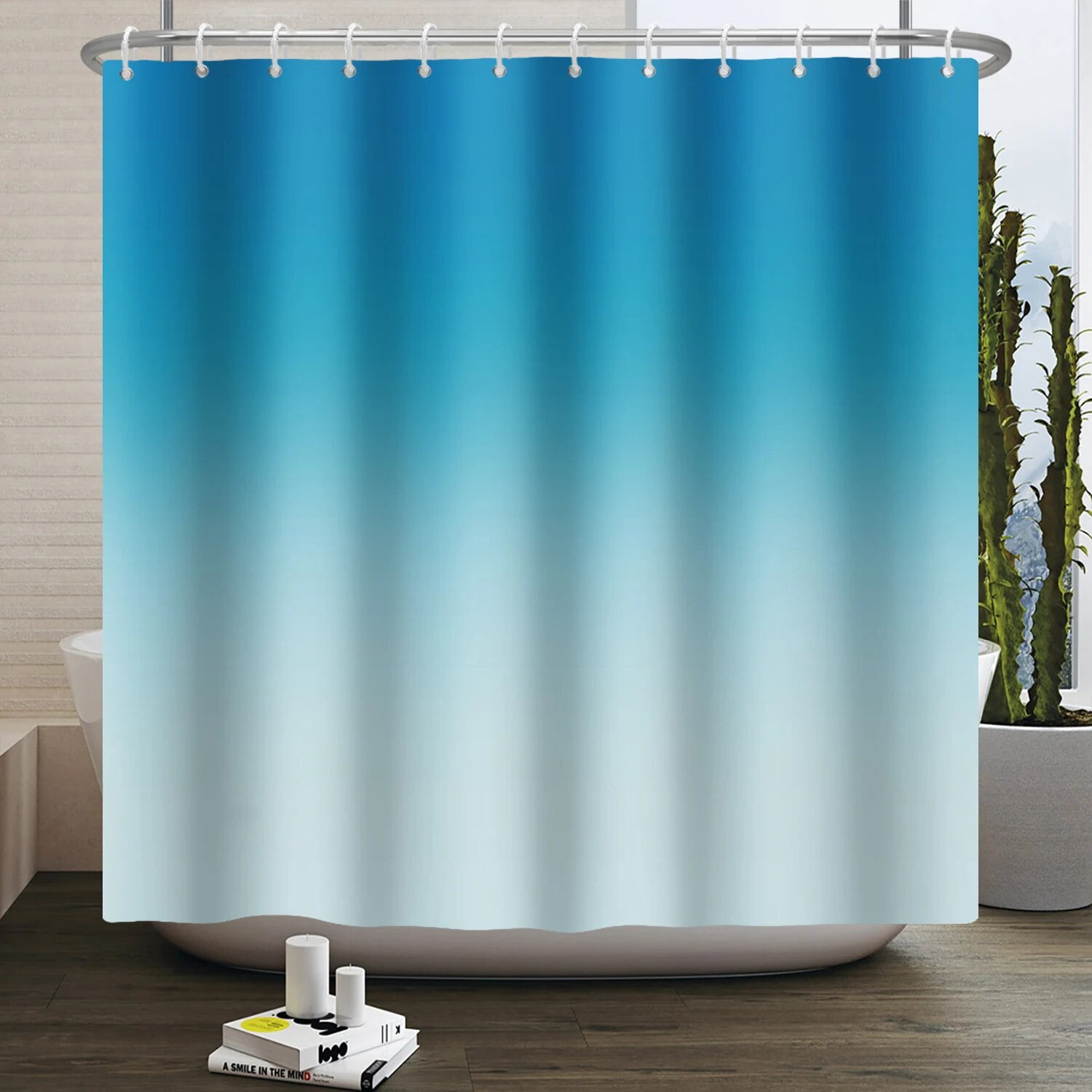 Waterproof Changing Curtain Blue Gradual Change Waterproof Shower Curtain for Bathroom Pink Marble ...